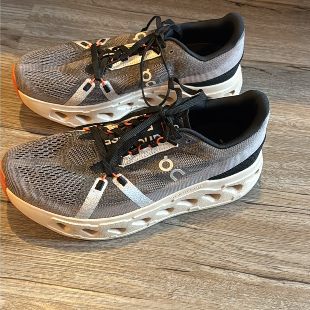 On Running Gray and Black Athletic Shoes